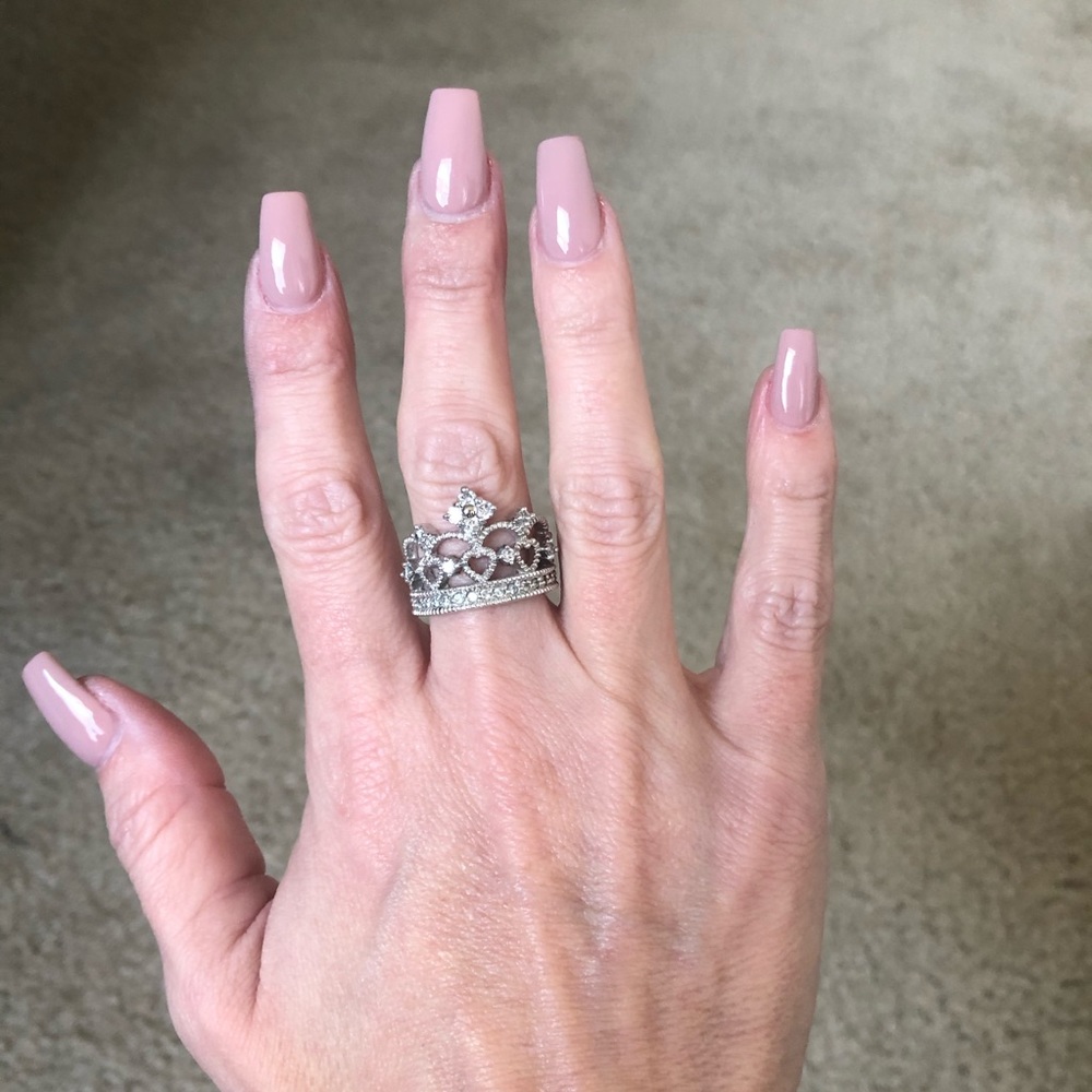Princess Crown 18kt White Gold Plated Ring
